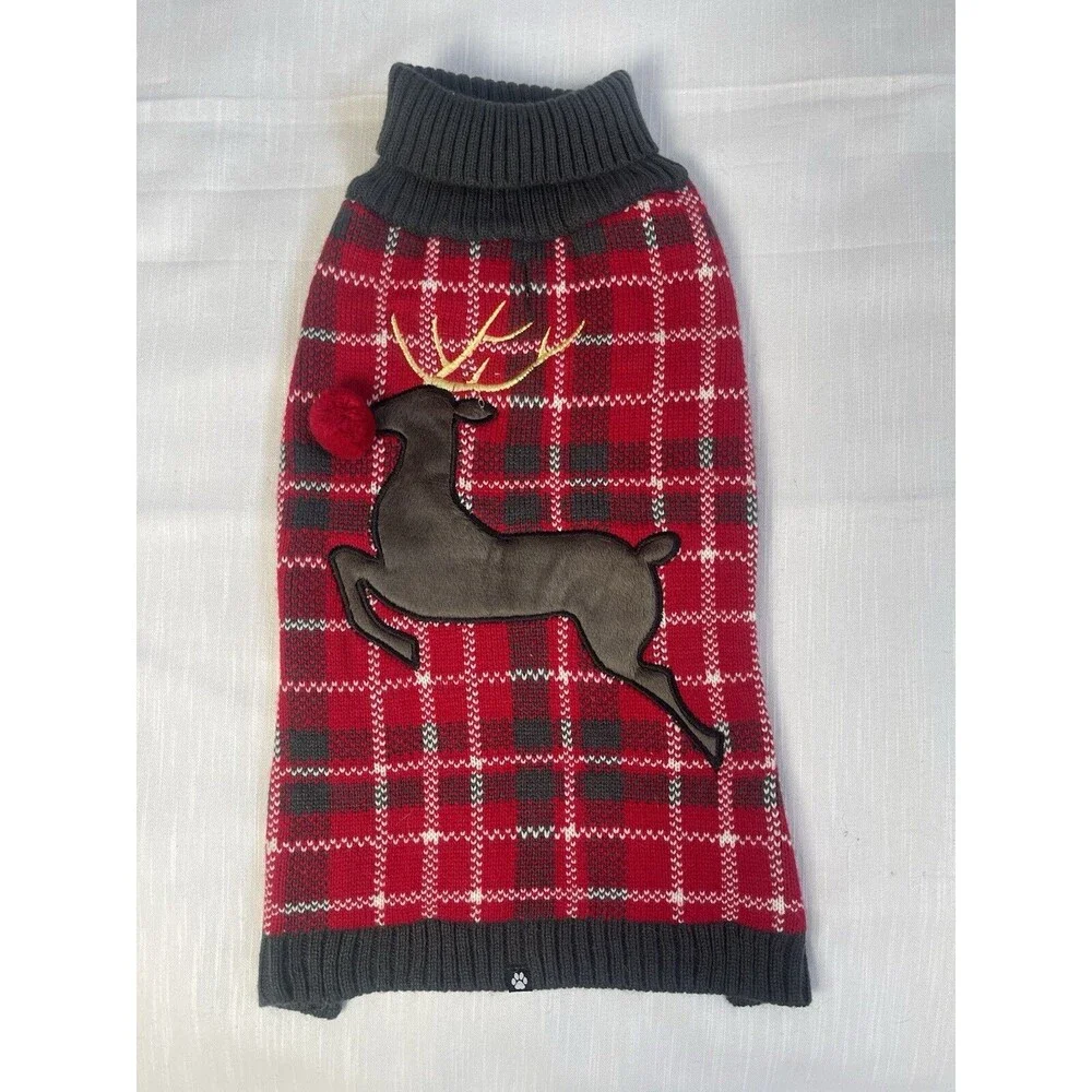 DUKE & DAISY Rudolph The Red Nose Raindeer Holiday Dog Sweater Sz L & XL New
